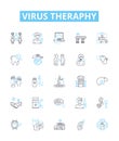 Virus theraphy vector line icons set. Antiviral, Viruscide, Remedial, Vaccine, Bioinhibitor, Prophylactic, Syntropic