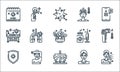 Virus transmission line icons. linear set. quality vector line set such as cough, cooking, protection, dizziness, sick, patient,