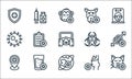 Virus transmission line icons. linear set. quality vector line set such as cat, world wide, place, pregnancy, drink water,