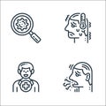 Virus transmission line icons. linear set. quality vector line set such as cough, recove, fever