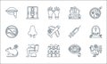 Virus transmission line icons. linear set. quality vector line set such as poultry, spread, mouse, eye, toilet, raw meat, vaccine Royalty Free Stock Photo