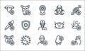 Virus transmission line icons. linear set. quality vector line set such as pregnancy, patient, pig, snot, coronavirus, pipette