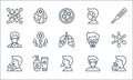 Virus transmission line icons. linear set. quality vector line set such as sneeze, cough, vomit, medical mask, alcohol gel, doctor Royalty Free Stock Photo