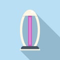 Virus uv lamp icon flat vector. Ultraviolet light