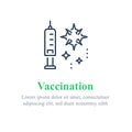 Virus vaccine research concept, preventive immune vaccination