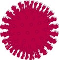 Virus vector 3d symbol in minmalist logo style