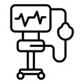 Virus ventilator medical machine icon, outline style