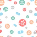 virus and drugs, seamless background