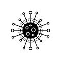 Black solid icon for Virus, bacteria and germs