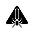 Virus warning black glyph icon
