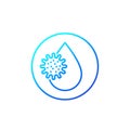 virus and water drop line icon