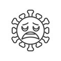 Virus weary face line icon