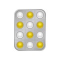 Virus white yellow pill tablet medical help icon