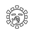 Virus Yawning Face line icon