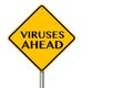 Viruses Ahead traffic sign Royalty Free Stock Photo