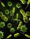 Viruses and bacteria - close up Royalty Free Stock Photo