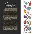 Viruses and bacteria information poster for medical healthcare infographics or bacteriology science. Royalty Free Stock Photo