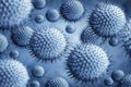Viruses on a blue background. Royalty Free Stock Photo