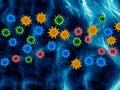 Viruses of different pathology - 3d rendering