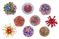 Viruses of different shapes Royalty Free Stock Photo