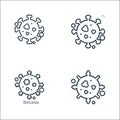 Viruses and diseases line icons. linear set. quality vector line set such as coronavirus, virus, bacillus