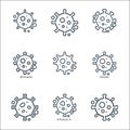 viruses and diseases line icons. linear set. quality vector line set such as influenza, influenza, fever, ebola, cancer, virus,