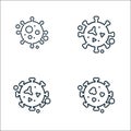 viruses and diseases line icons. linear set. quality vector line set such as malaria, virus, herping