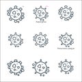 Viruses and diseases line icons. linear set. quality vector line set such as sars, virus, malaria, pneumonia, prostate cancer,