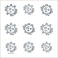 Viruses and diseases line icons. linear set. quality vector line set such as virus, rotavirus, influenza, virus, virus, herping,