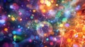 Viruses engaging with cells in a colorful and dynamic biological environment. Generative AI