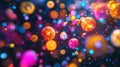 Viruses engaging with host cells in a vibrant, microscopic environment. Generative AI