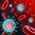 Viruses erythrocytes background vector eps10