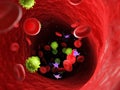 Viruses in the human blood Royalty Free Stock Photo