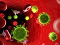 Viruses in the human blood Royalty Free Stock Photo