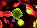 Viruses in the human blood Royalty Free Stock Photo
