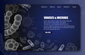 Viruses and microbes landing page website vector template