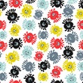 Viruses Seamless Pattern. Cartoon Background. Flat Vector Illustration Royalty Free Stock Photo