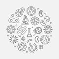 Viruses vector round illustration made with virus outline icons Royalty Free Stock Photo