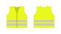 Vis vest. Visible jacket. Yellow visible vest for safety. Jacket for construction, police and security. High visibility of Royalty Free Stock Photo