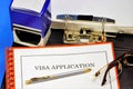 Visa application. Visa-a permit document for a foreigner, giving the right to cross borders, enter the territory of another state