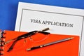 Visa application. Visa-a permit document for a foreigner, granting the right to cross borders, enter the territory of another