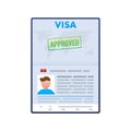 Visa application. Travel approval. Immigration visa. Vector stock illustration Royalty Free Stock Photo