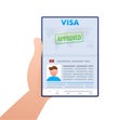 Visa application. Travel approval. Immigration visa. Vector stock illustration Royalty Free Stock Photo