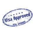 Visa approved grunge rubber stamp