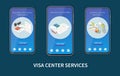 Visa Center Services Isometric Concept