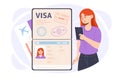 Visa document vector concept