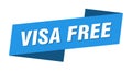 visa free banner template. ribbon label sign. sticker Royalty Free Stock Photo