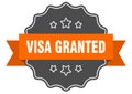 Visa granted label. visa granted isolated seal. sticker. sign