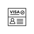 visa icon symbol on white background Royalty Free Stock Photo