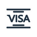 Visa icon vector isolated on white background, Visa sign